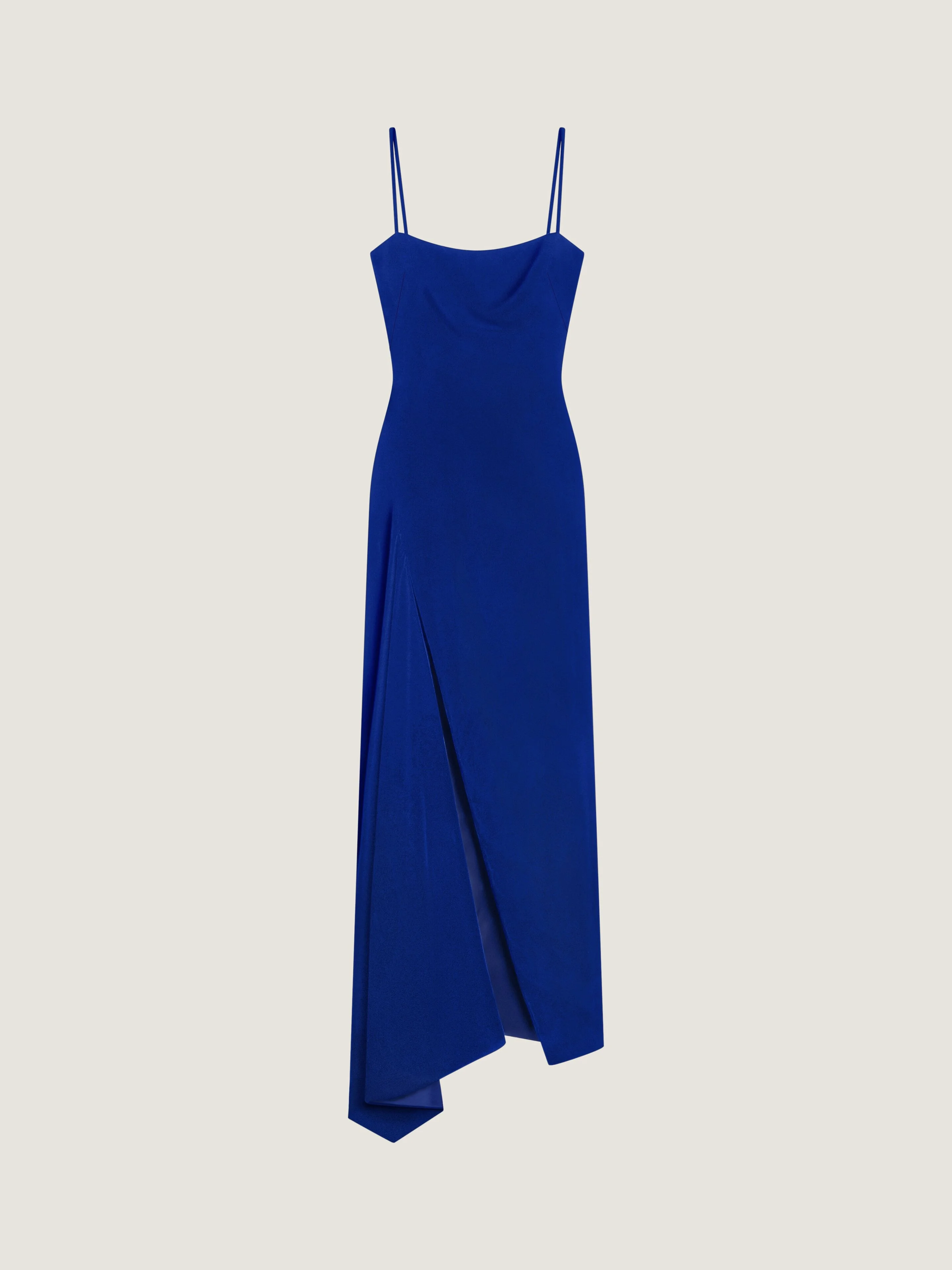 SLICED LONG SLASHED DRESS IN VELVET - 1