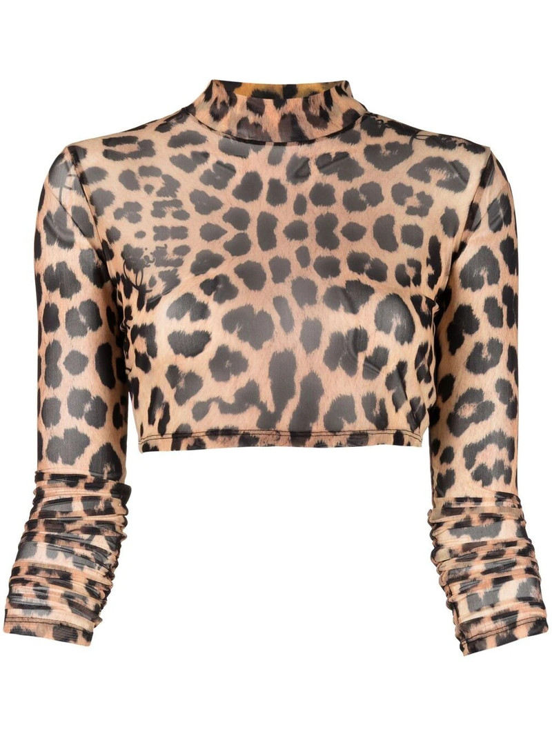leopard-print cropped top 1
