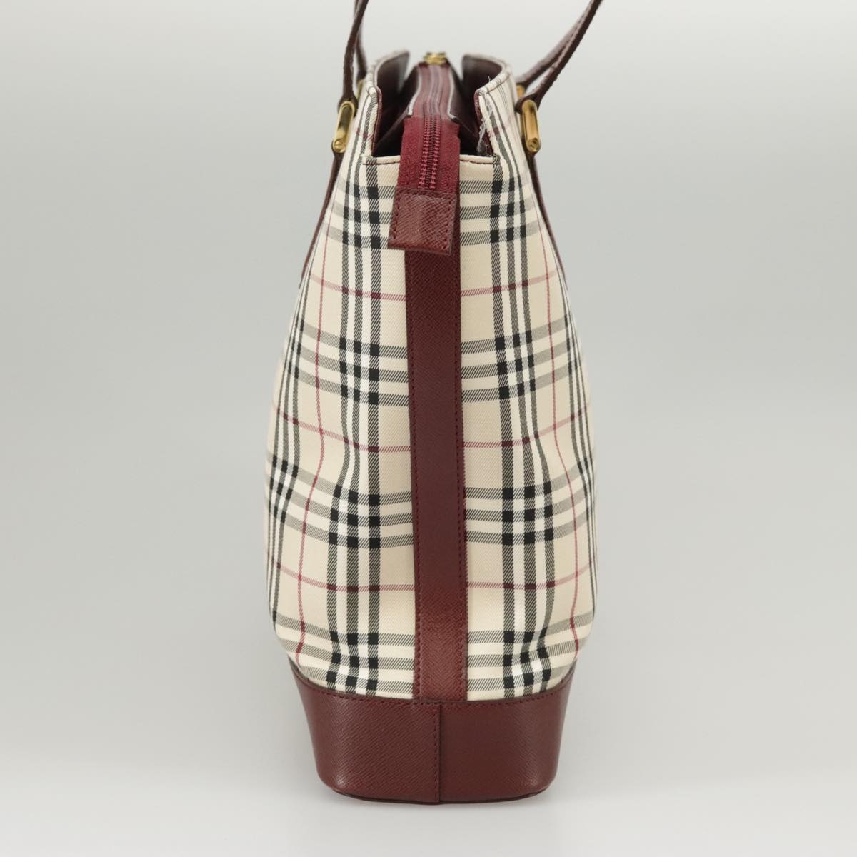 Burberry Nova Check Tote Bag Canvas Beige Red - 5
