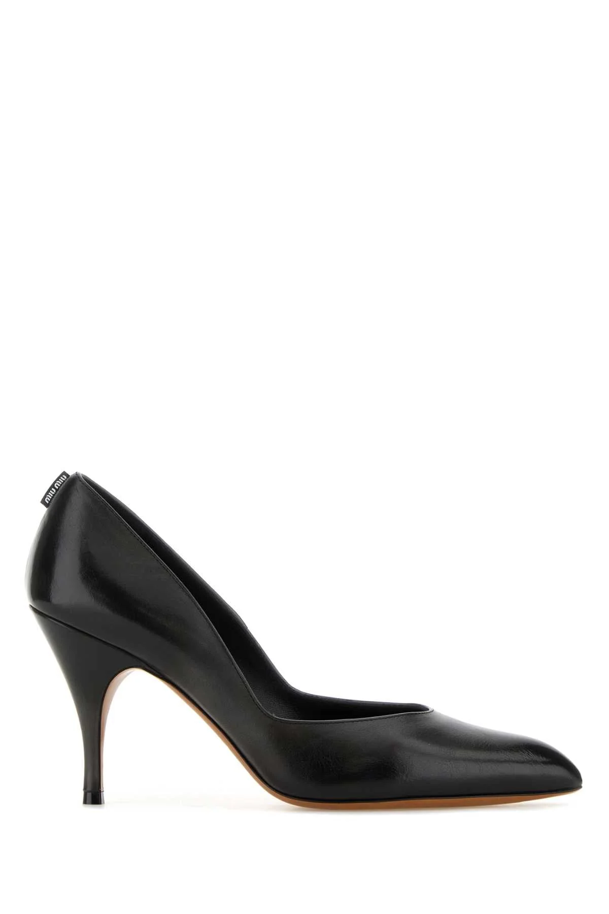 Black Leather Pumps Nero Calfleather Scarpe Con Tacco - 1