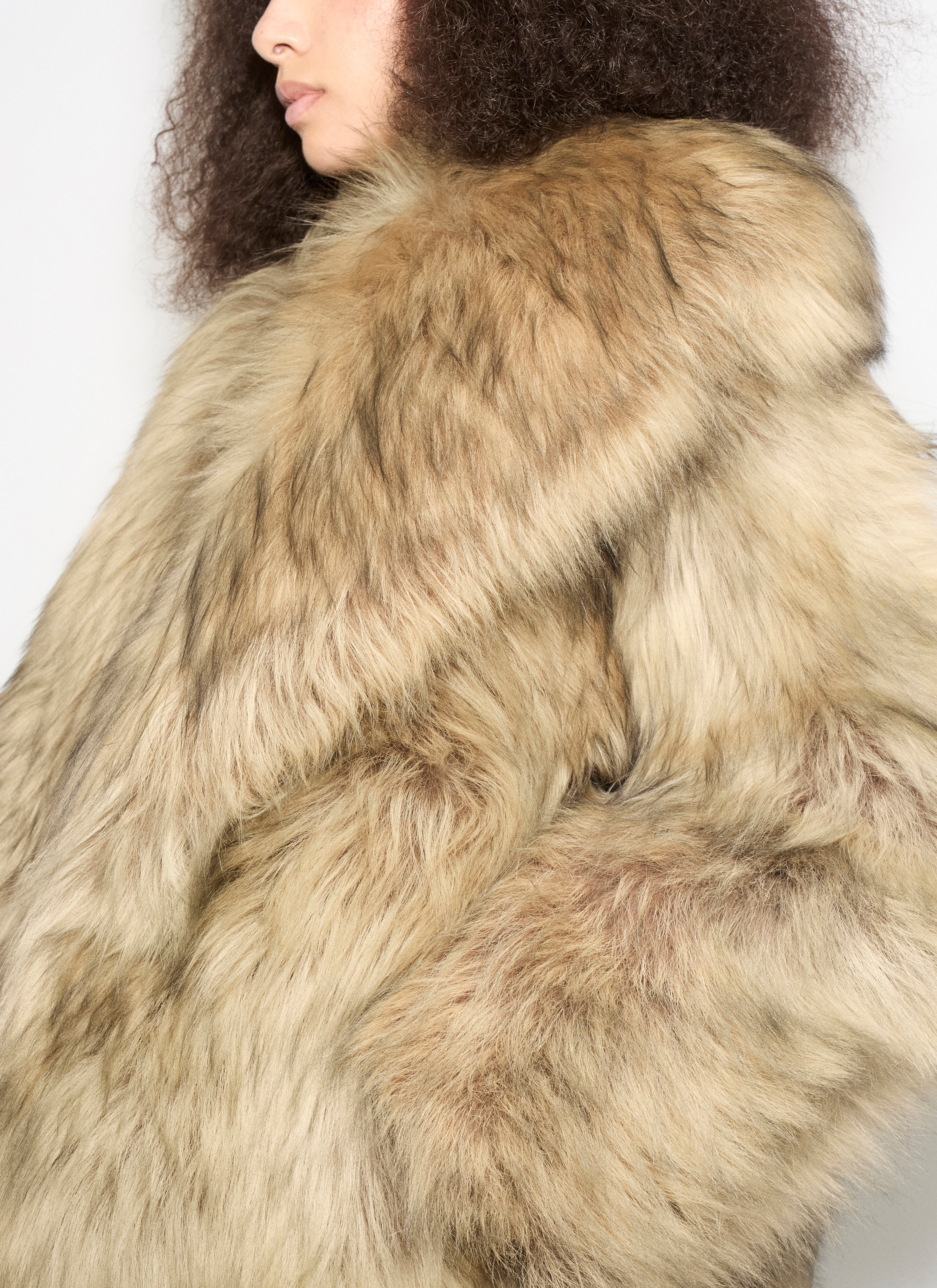 CROPPED SHEARLING COAT - 5