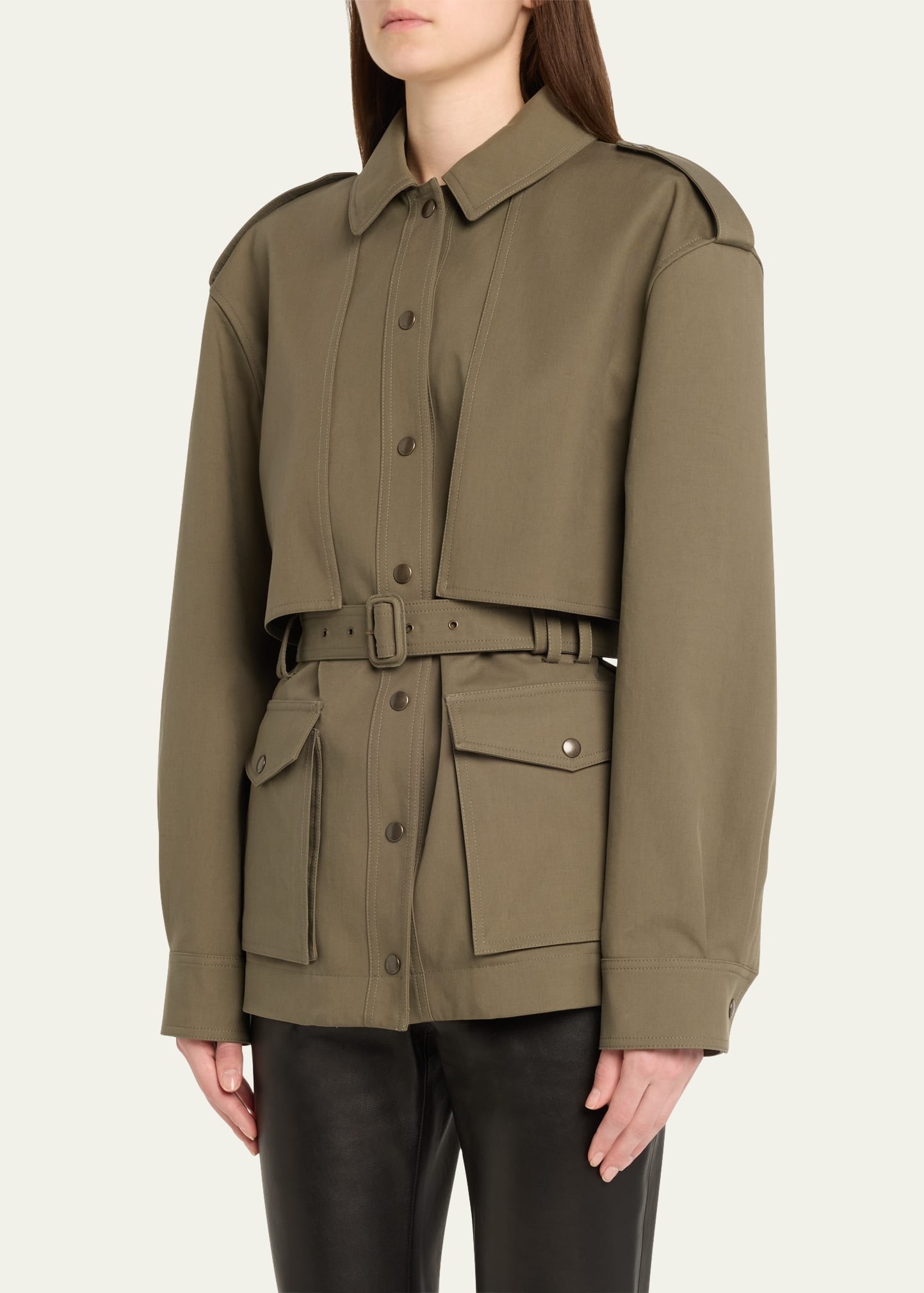 Ls Btn Dwn Belted Jacket - 3