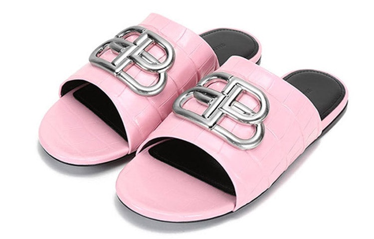 (WMNS) Balenciaga BB Cosy Mules 'Pink Black' 629537WA9D35681 - 3