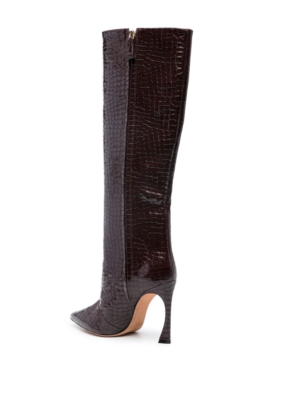 Kyra 100mm embossed leather boots - 3