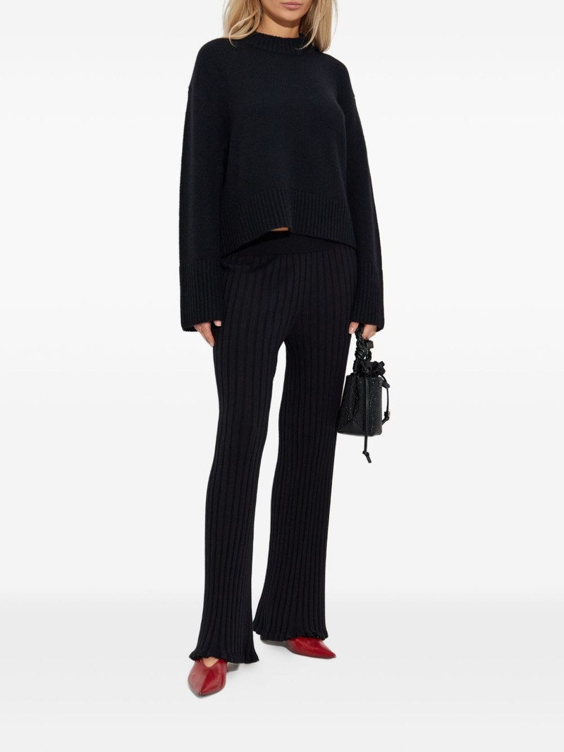 LISA YANG ribbed-knit flared trousers outlook