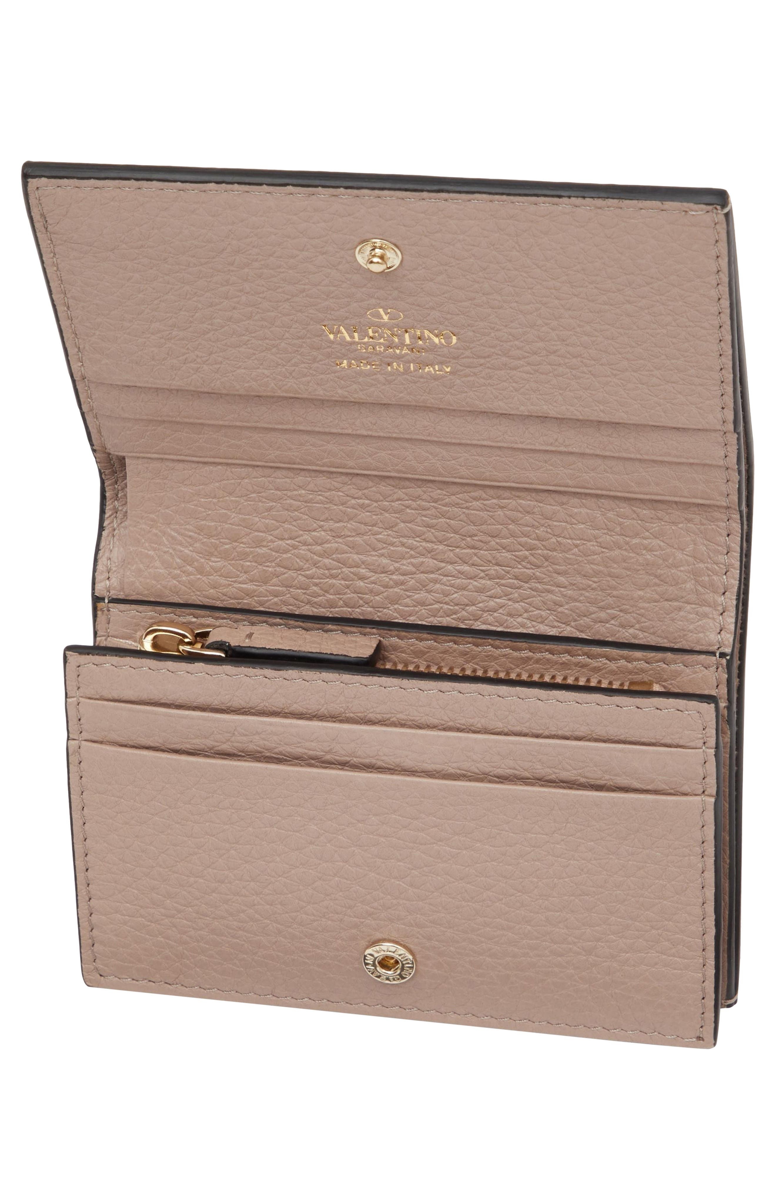 Valentino Garavani Rockstud Leather Bifold French Wallet in Poudre at Nordstrom - 2
