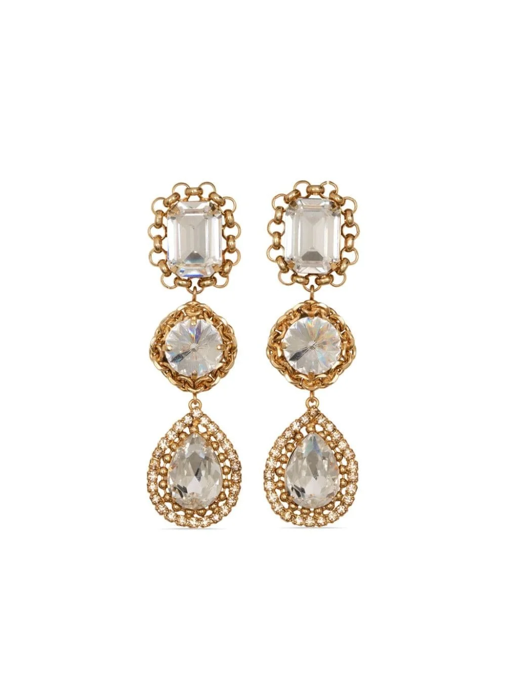 Jordana crystal-embellished drop earrings - 1