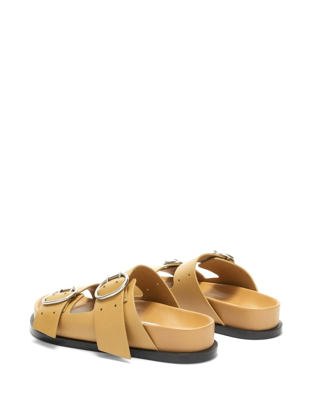 buckle leather flat sandals - 3