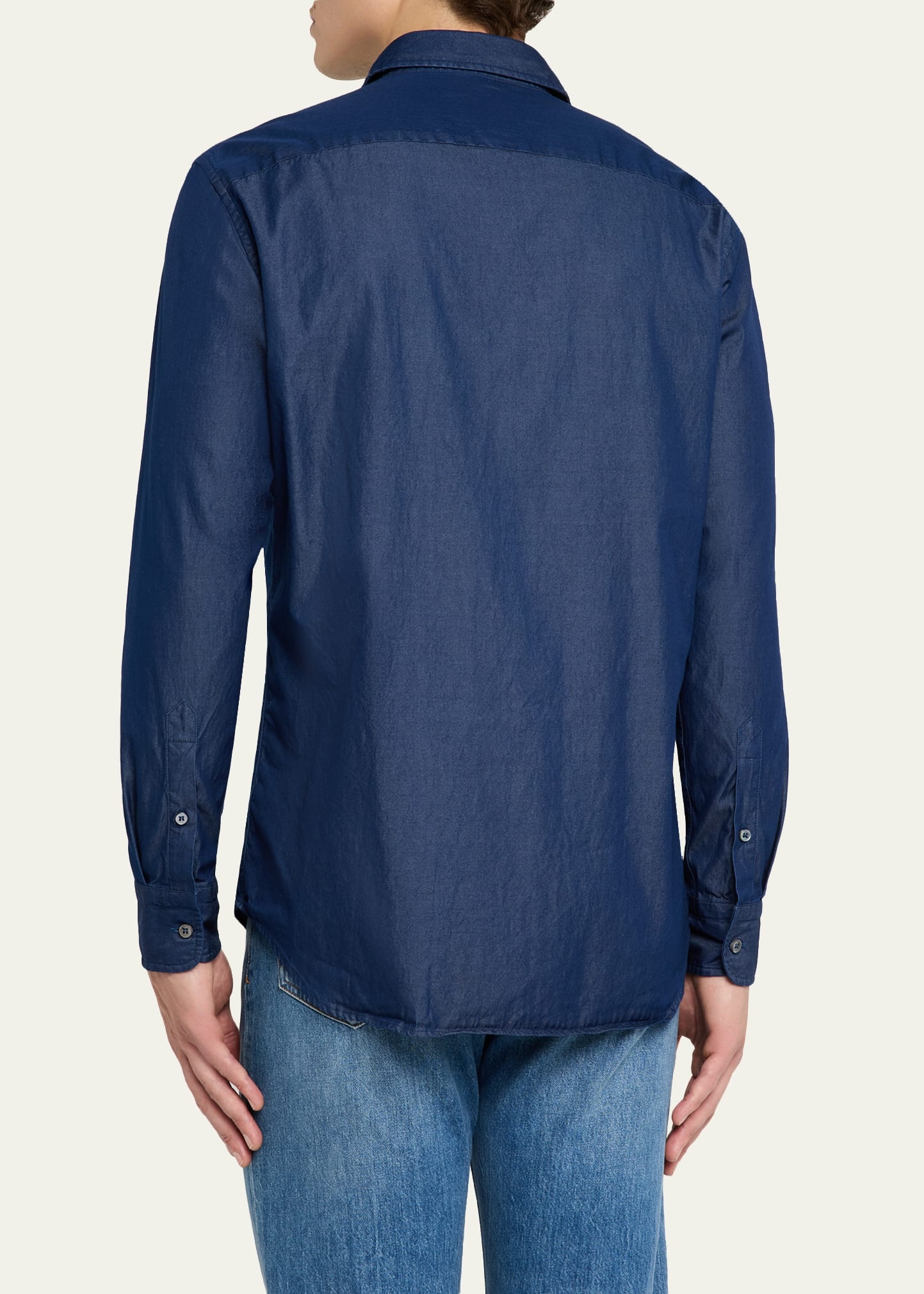 Men's Cotton Denim Casual Button-Down Shirt - 3