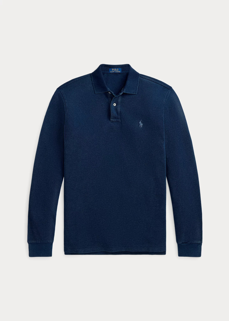 Classic Fit Indigo Mesh Polo Shirt 1