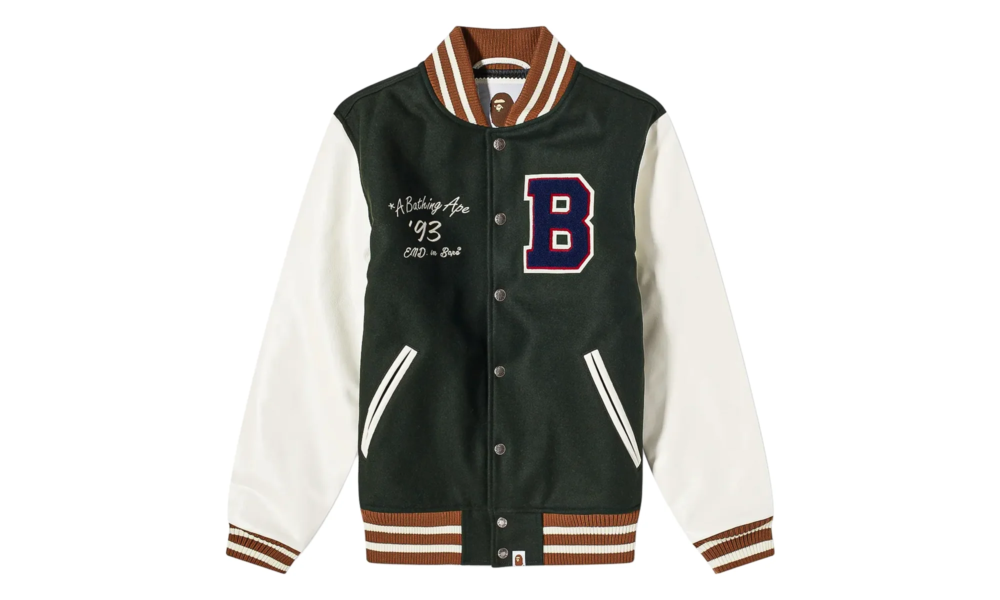 Bape X END. Bowling Pins Varsity Jacket "Green" 001HJI731906C GRN - 1