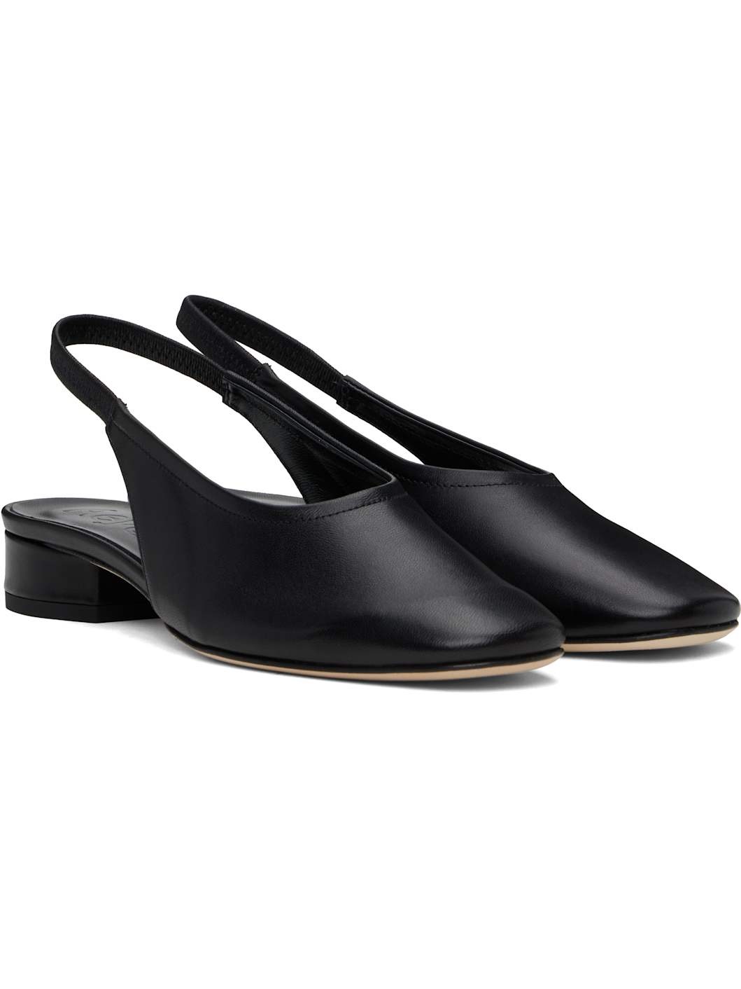 Black Dua Nappa Leather Heels - 4