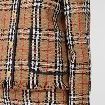 Burberry Vintage Check Bouclé Collarless Jacket outlook