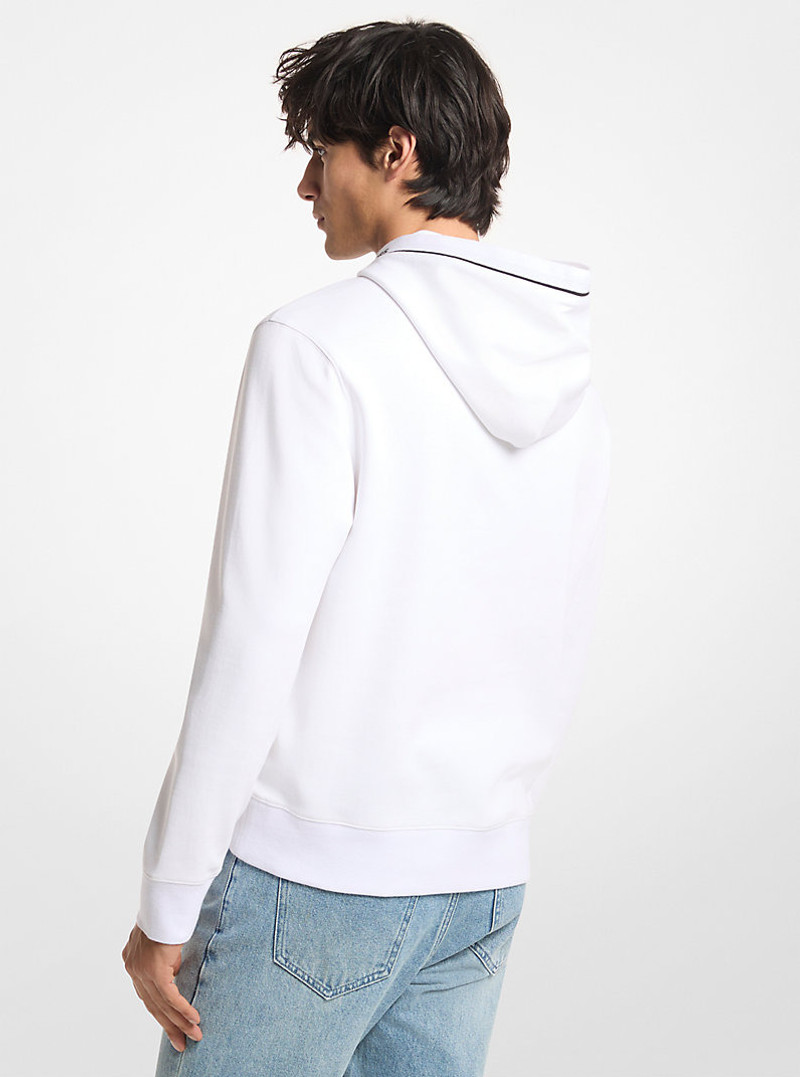 MICHAEL KORS Logo Trim Cotton Blend Hoodie outlook