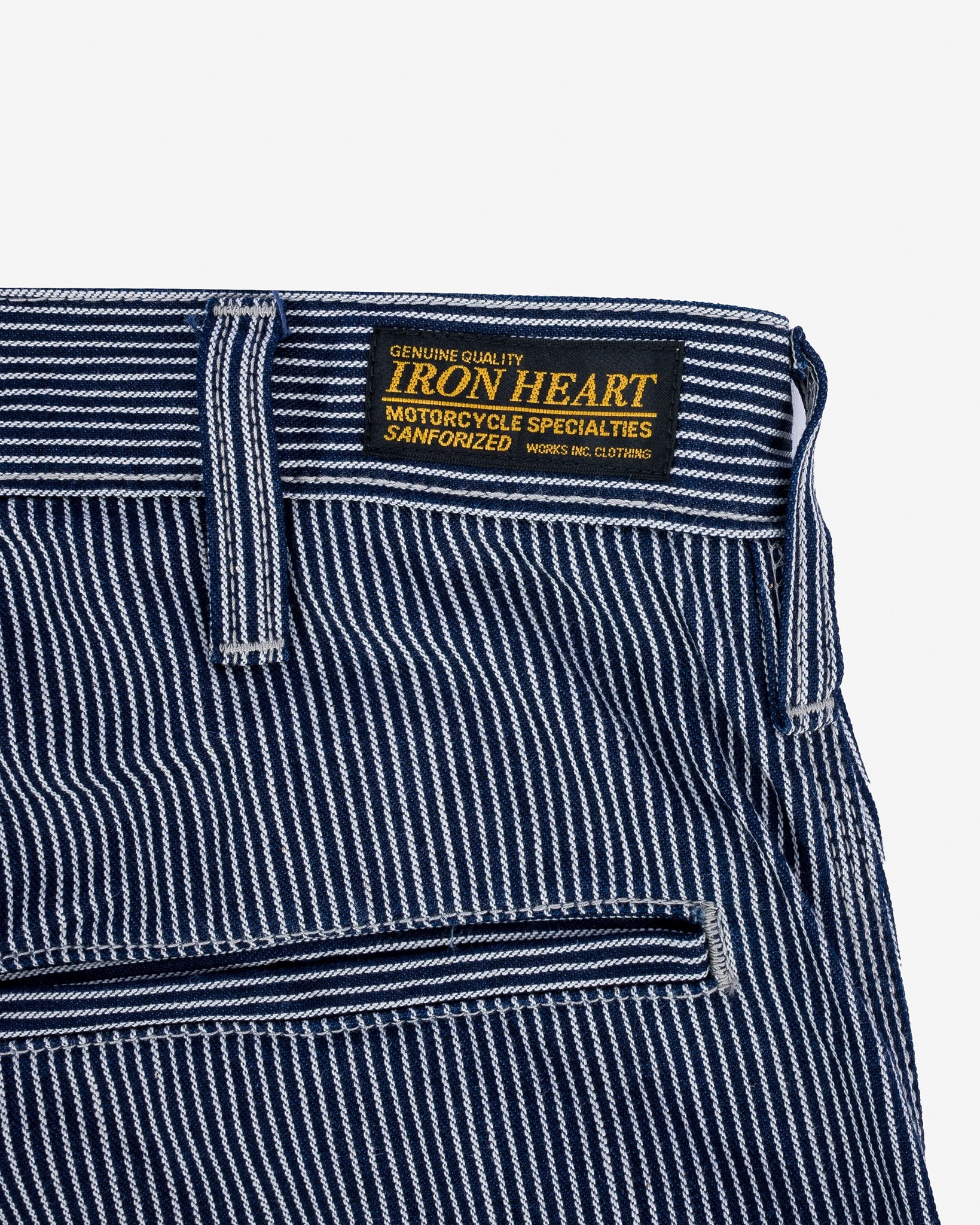 IH-739-IND 10.5oz Narrow Stripe Hickory Cargo Pants Indigo - 4