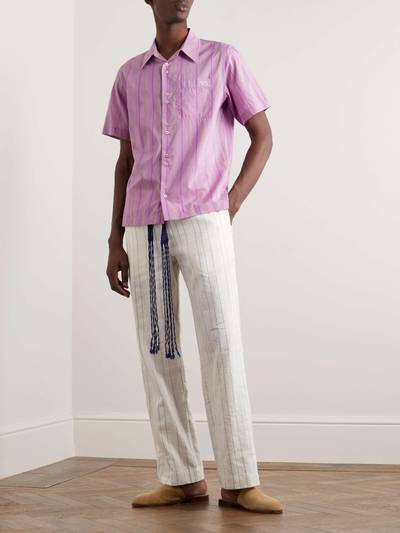 WALES BONNER Stripe Rhythm Striped Cotton-Blend Shirt outlook