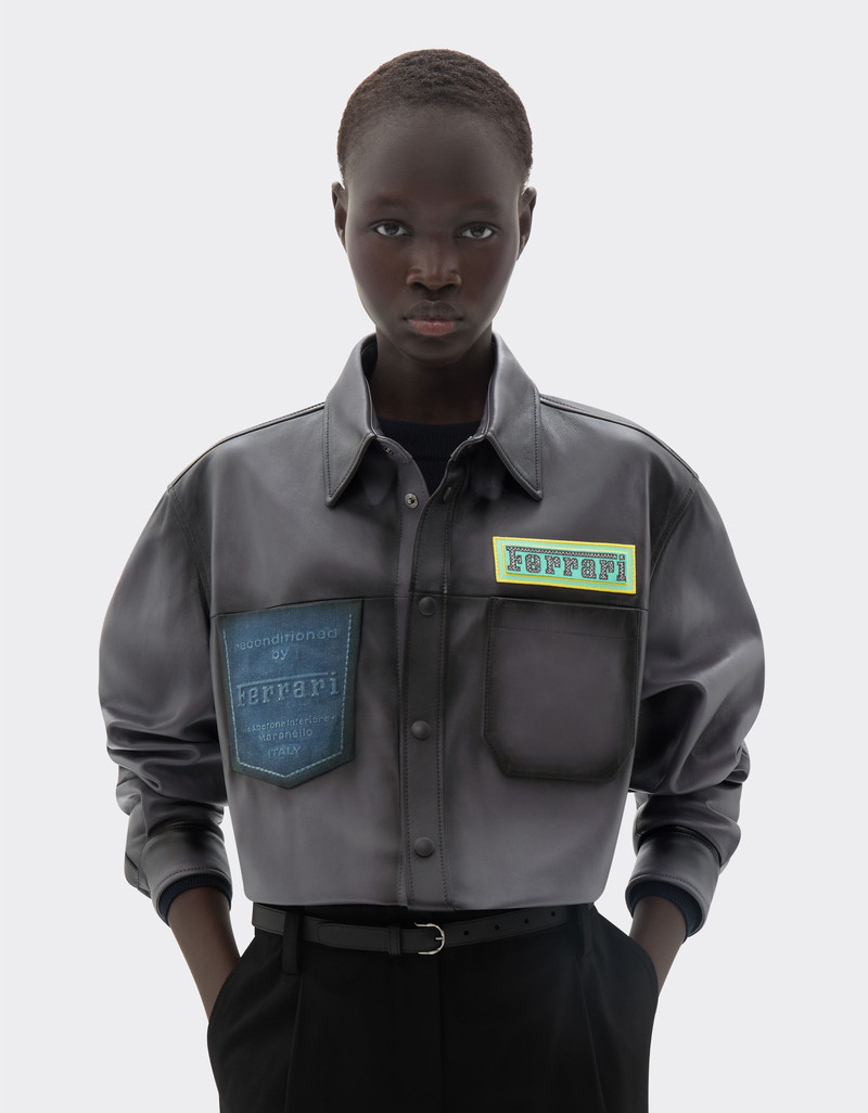 Reconditioned by Ferrari leather overshirt jacket 7