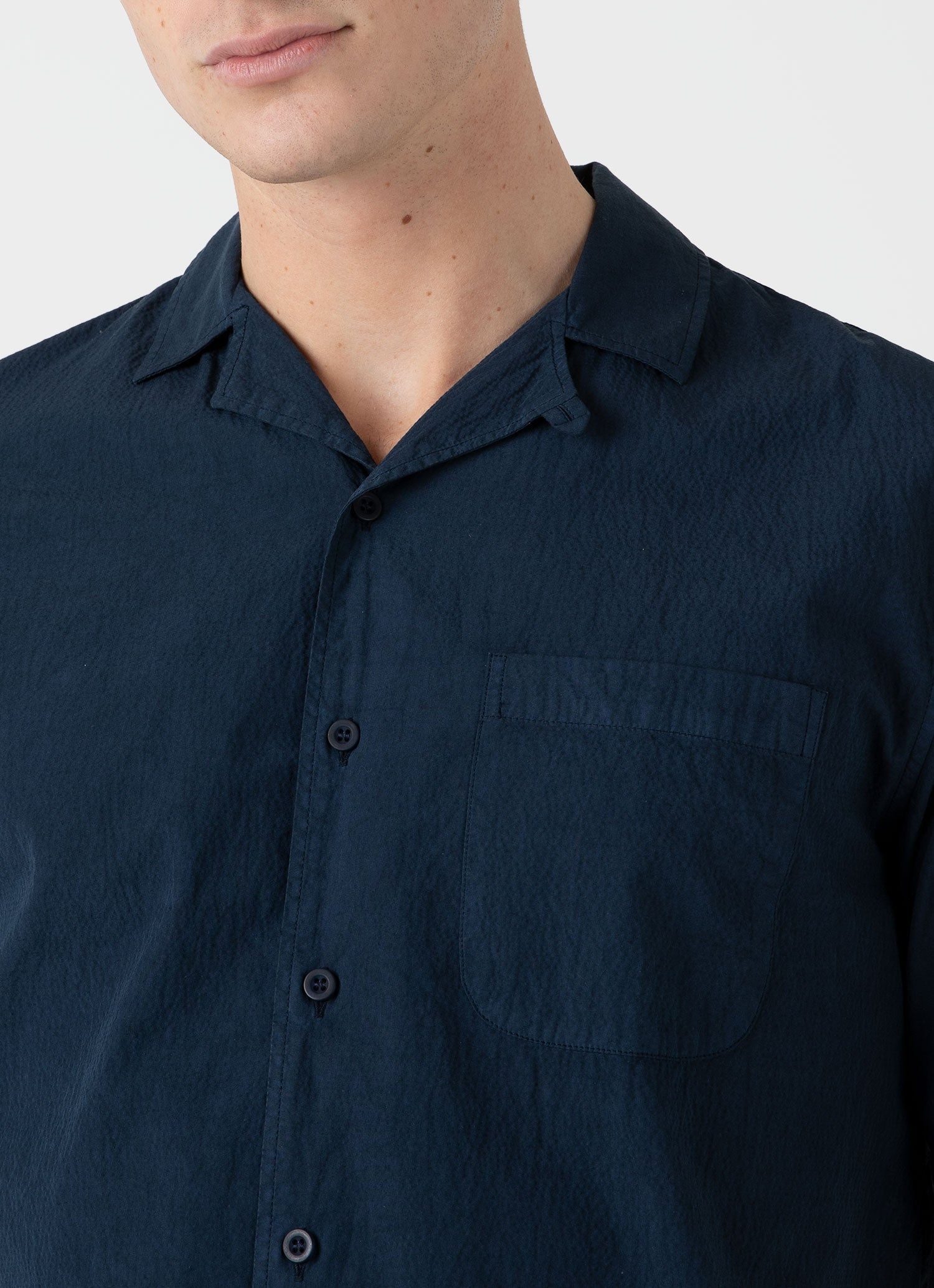 Seersucker Camp Collar Shirt - 6