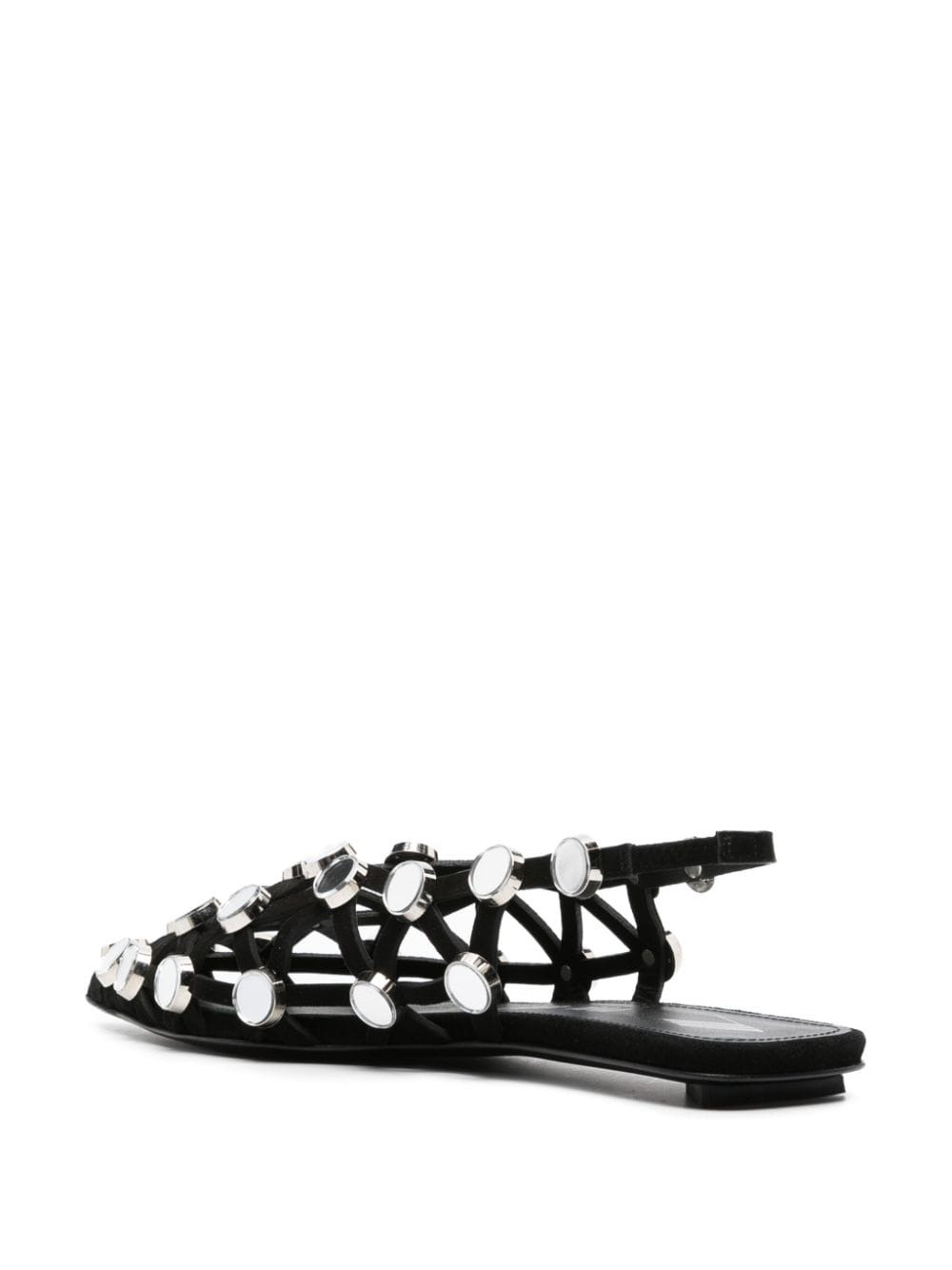 The Attico Grid rhinestone-embellished ballerinas - 2