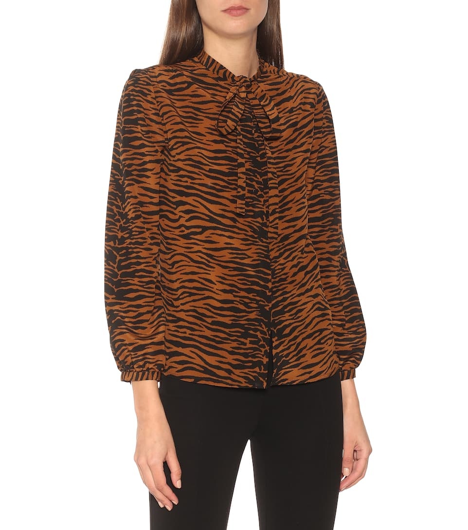 Tiger-printed silk shirt - 5