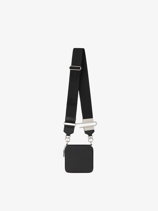 WALLET IN GRAINED LEATHER WITH STRAP - 2