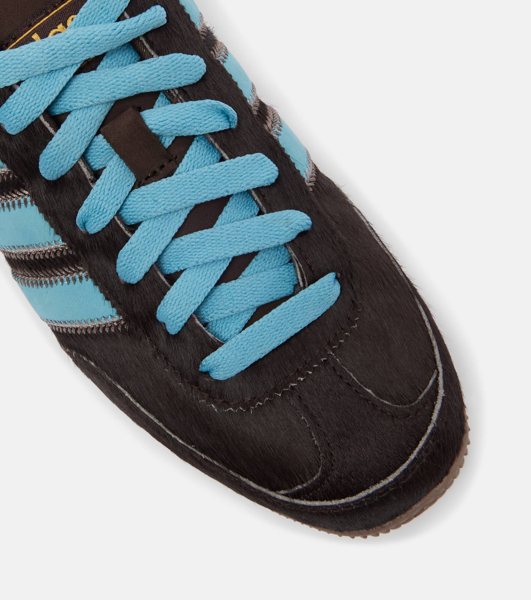 Japan leather-trimmed pony hair sneakers - 5