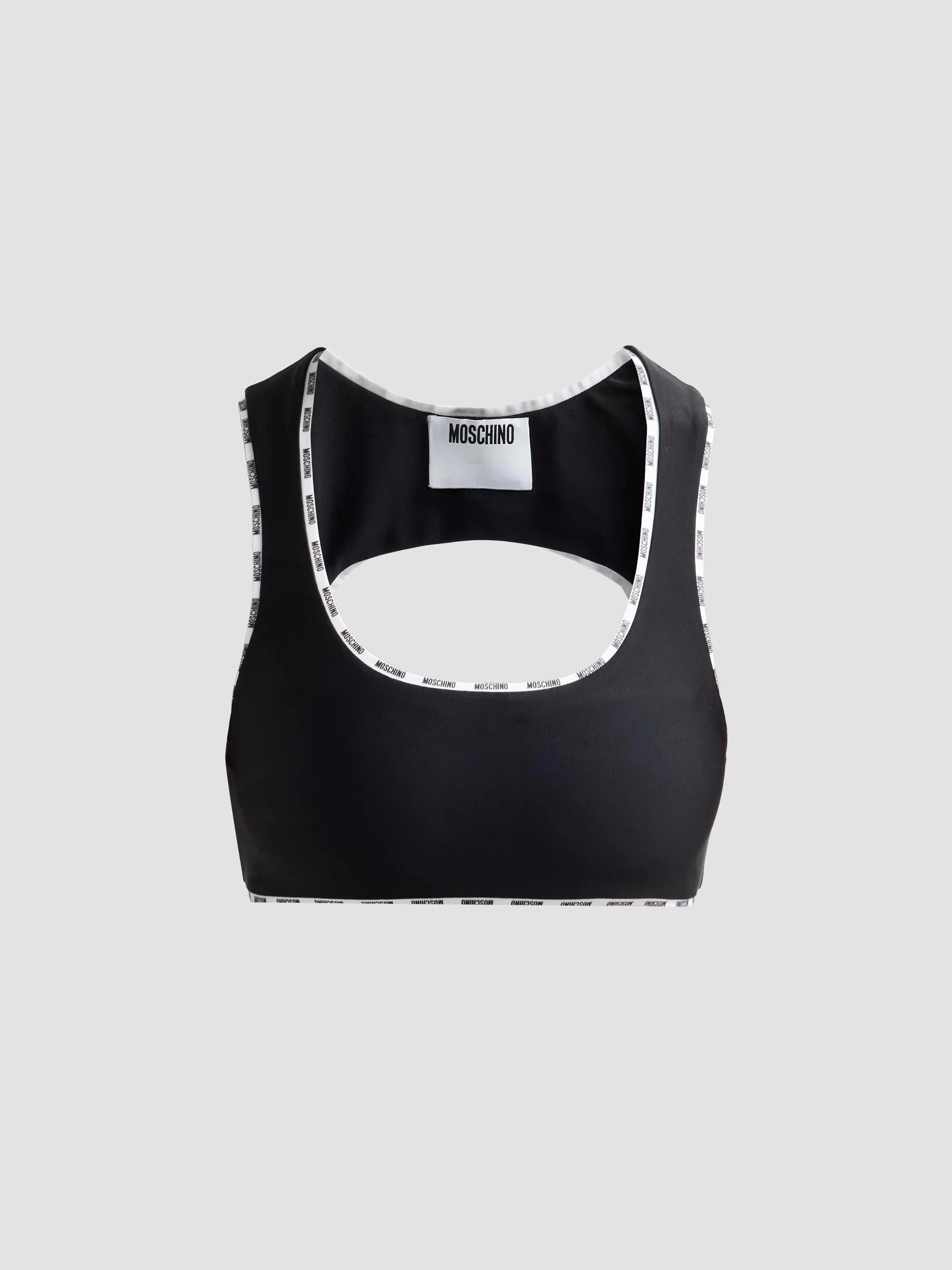 Women's Logo Tape Sports Bra - Black - 1