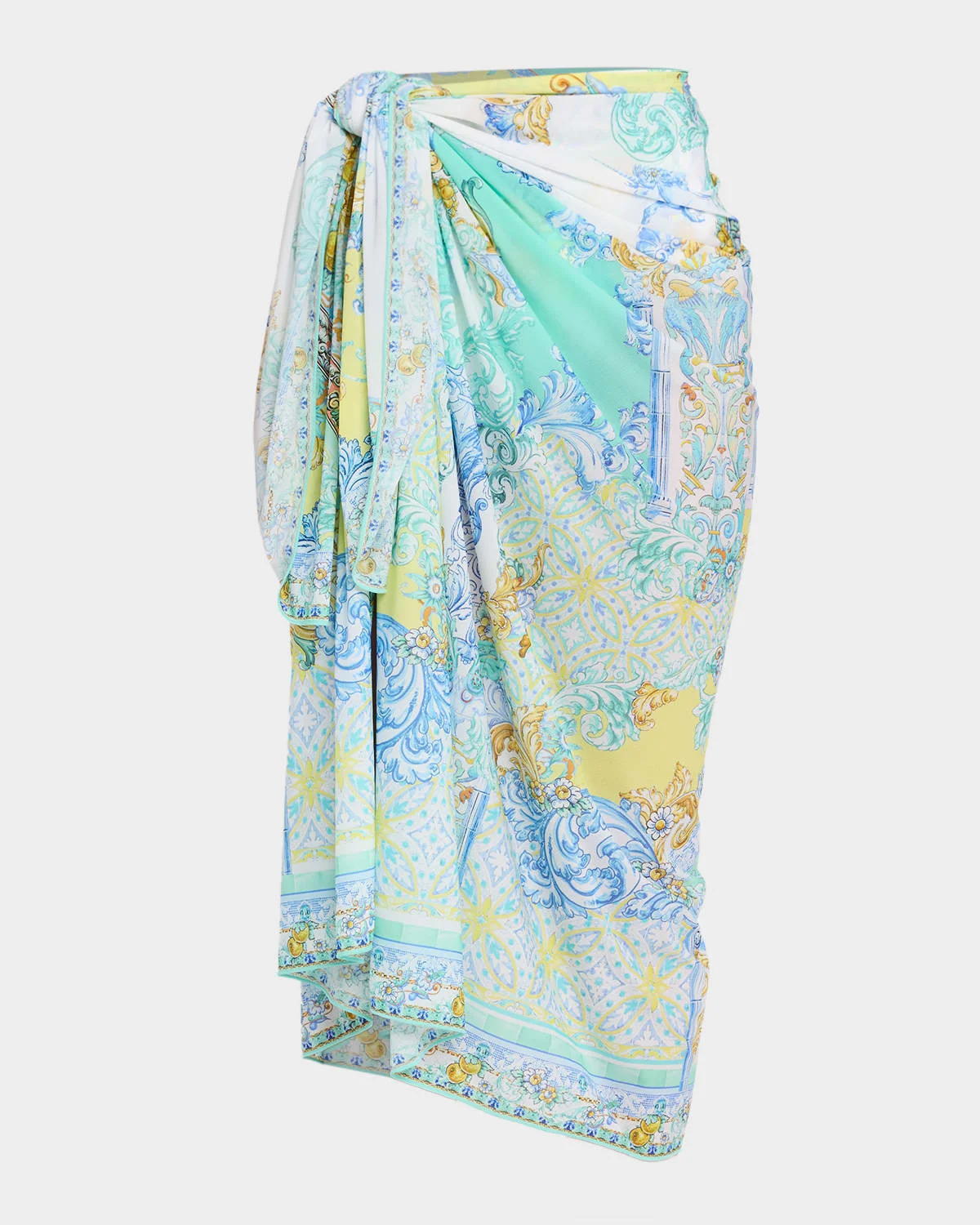 Dial Up The Tiles Multiwear Long Sarong Coverup - 1