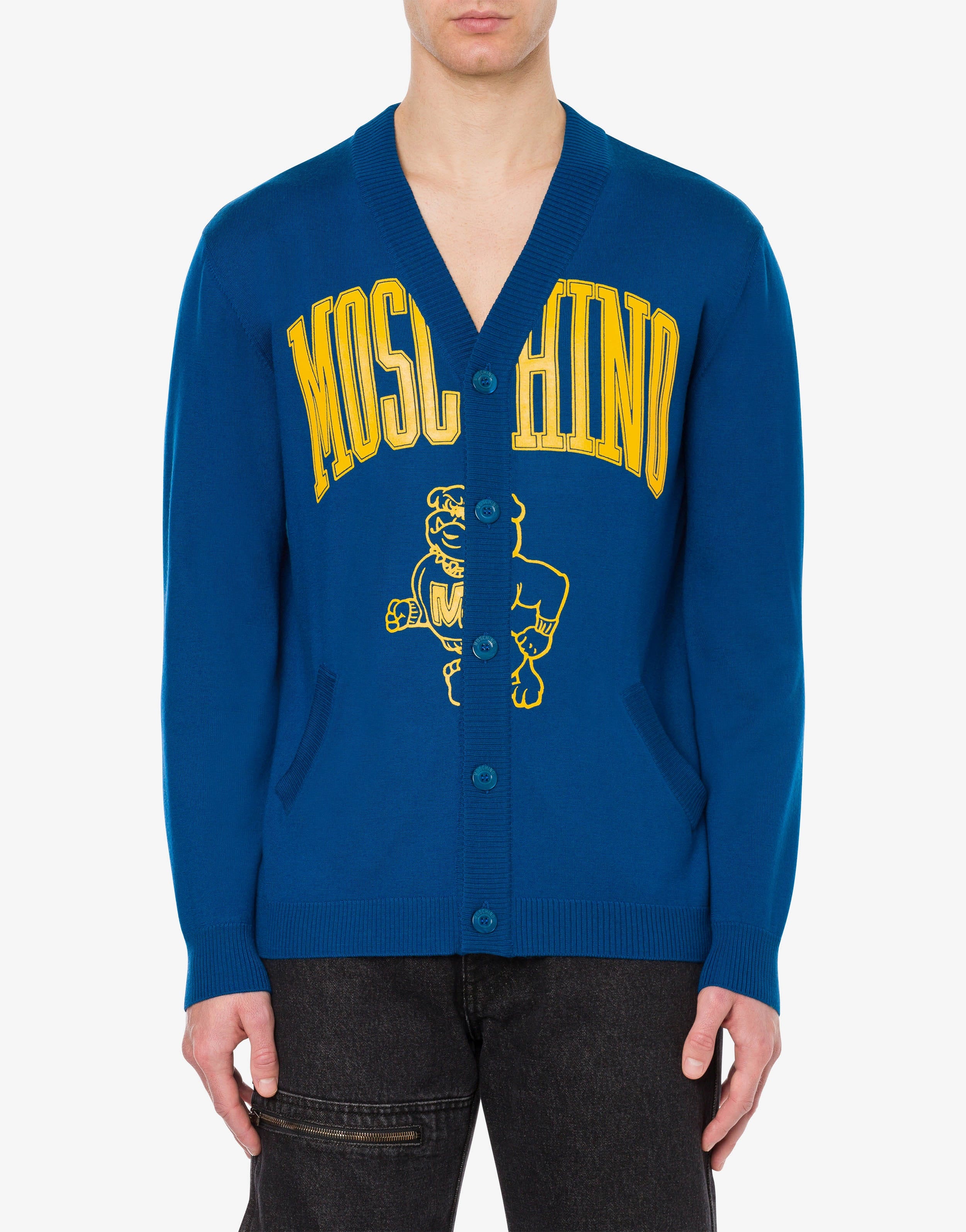 MOSCHINO VARSITY WOOL CARDIGAN - 2