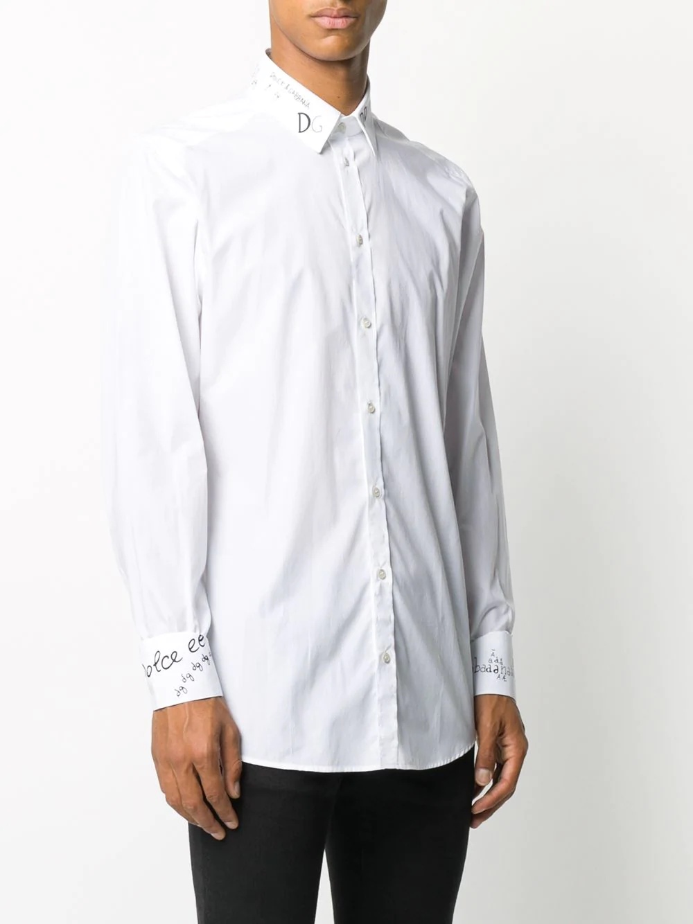 logo detail button-up shirt - 3