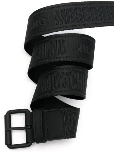 Moschino logo-embroidered canvas belt outlook