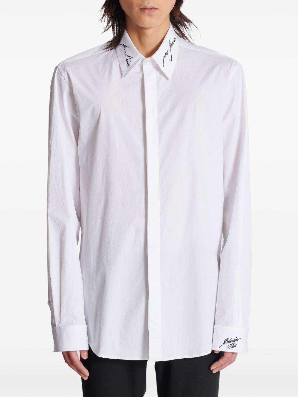 logo-embroidered shirt - 5