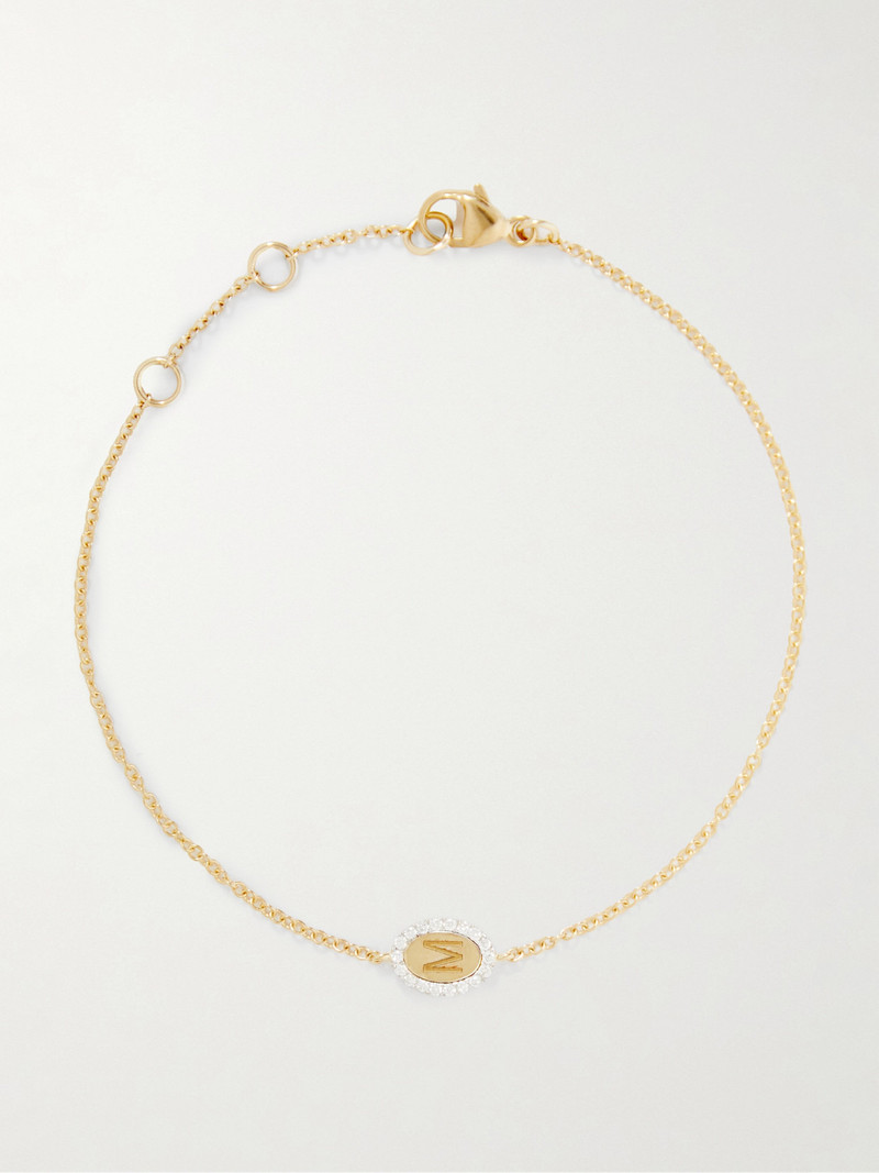 Teeny Marquee 10-karat Gold Diamond Bracelet 3
