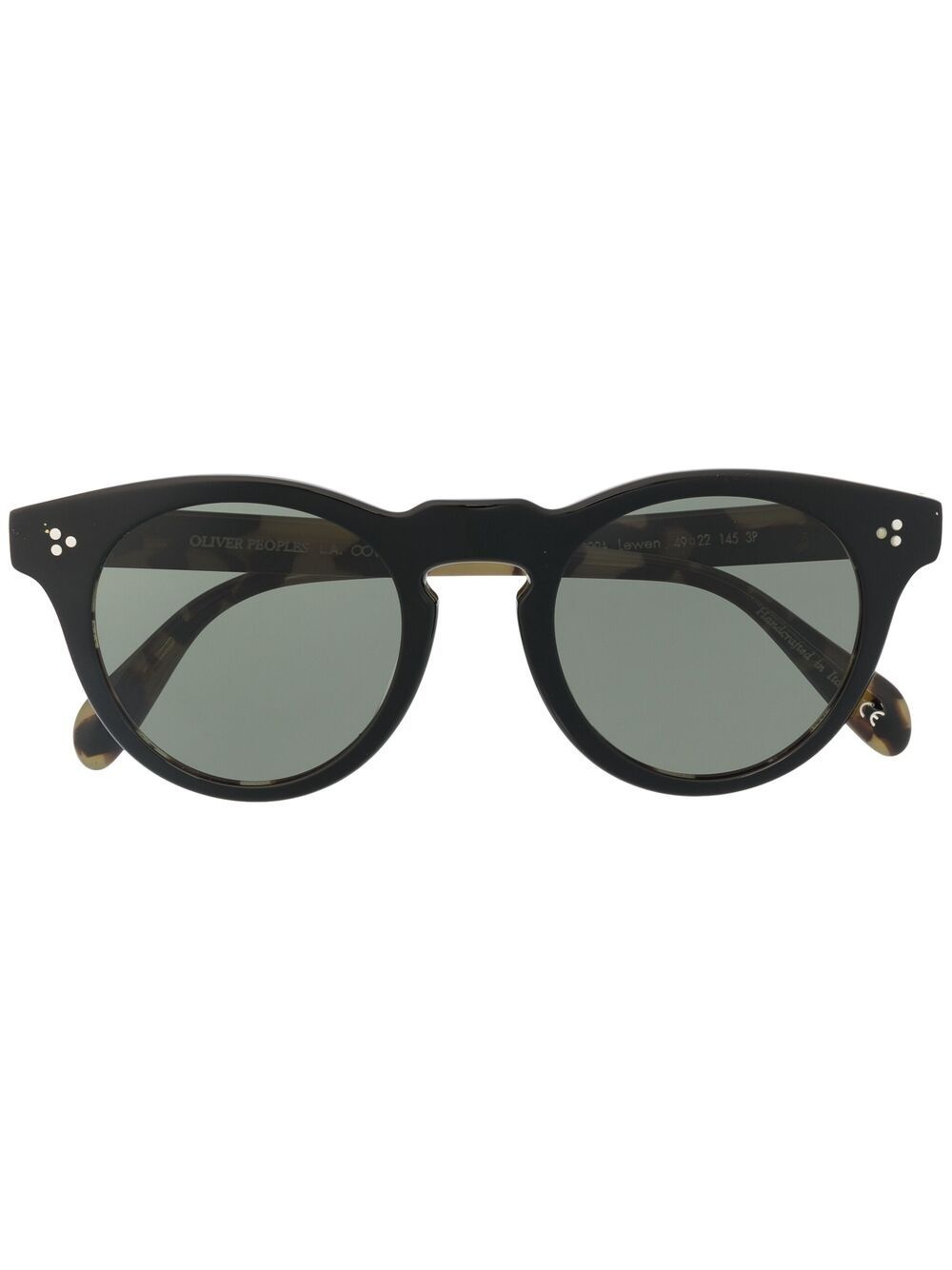 round-frame tortoise-shell sunglasses - 1