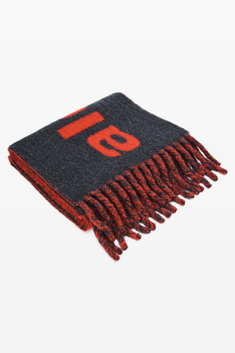 Jacquard Logo Scarf in Alpaca-Wool Blend 1