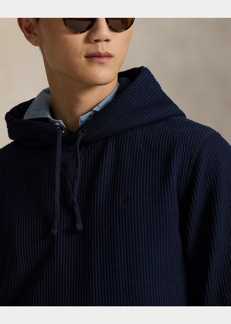 Waffle-Knit Fleece Hoodie 5