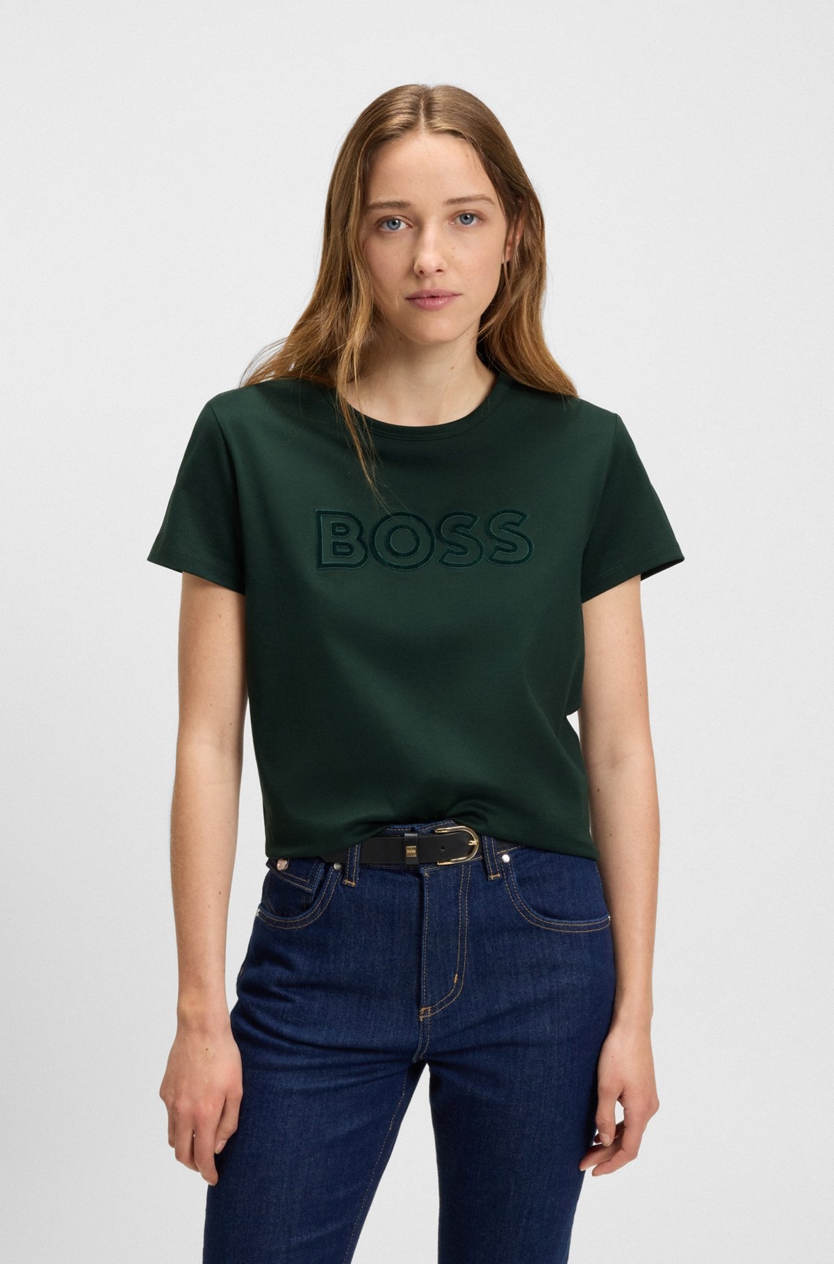 MERCERIZED-COTTON T-SHIRT WITH LOGO DETAIL - 2