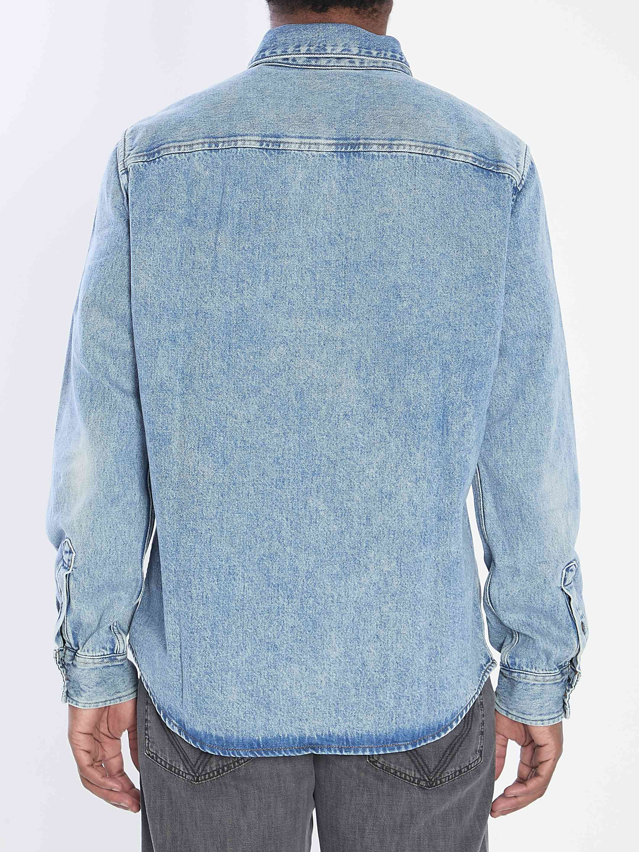 Ami Paris Men Ami De Coeur Denim Shirt - 4