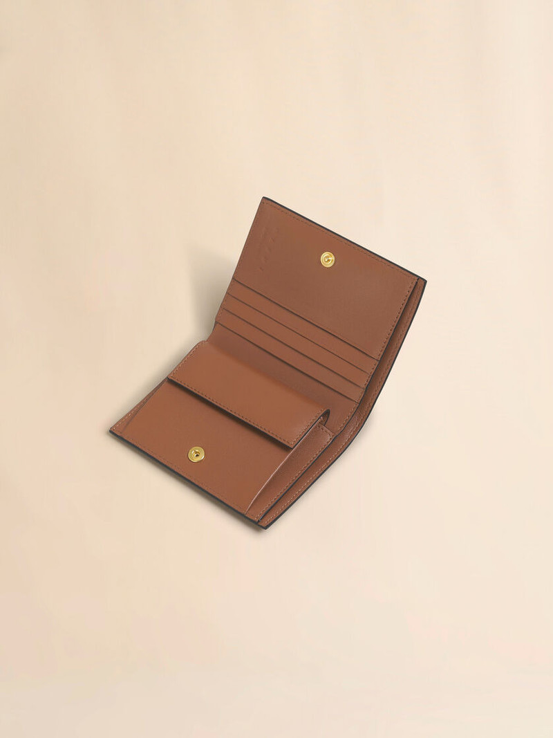 Marni BROWN LEATHER ENVELOPE BIFOLD WALLET outlook