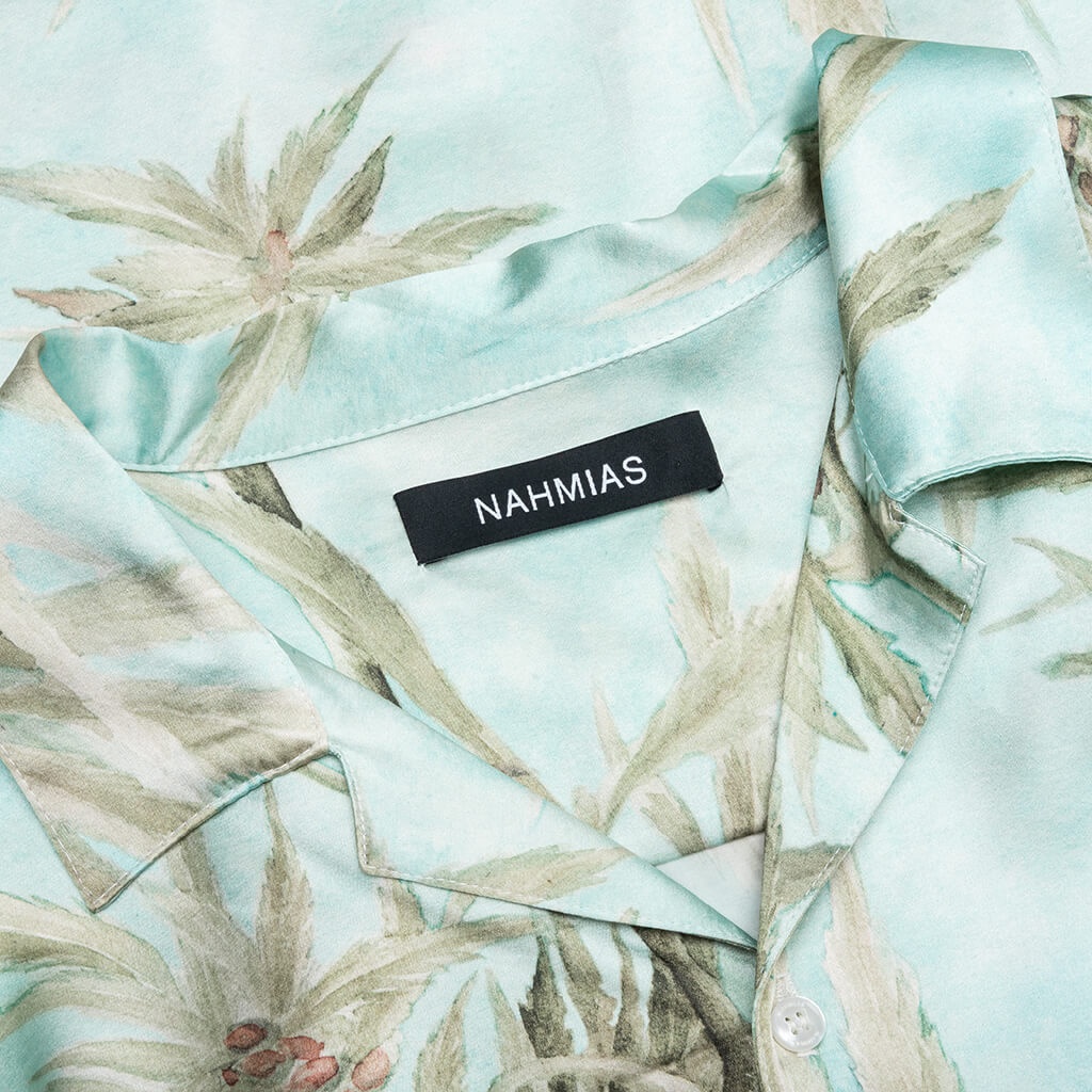 HEMP LEAVES SILK S/S BUTTON DOWN - HEMP PRINT - 3