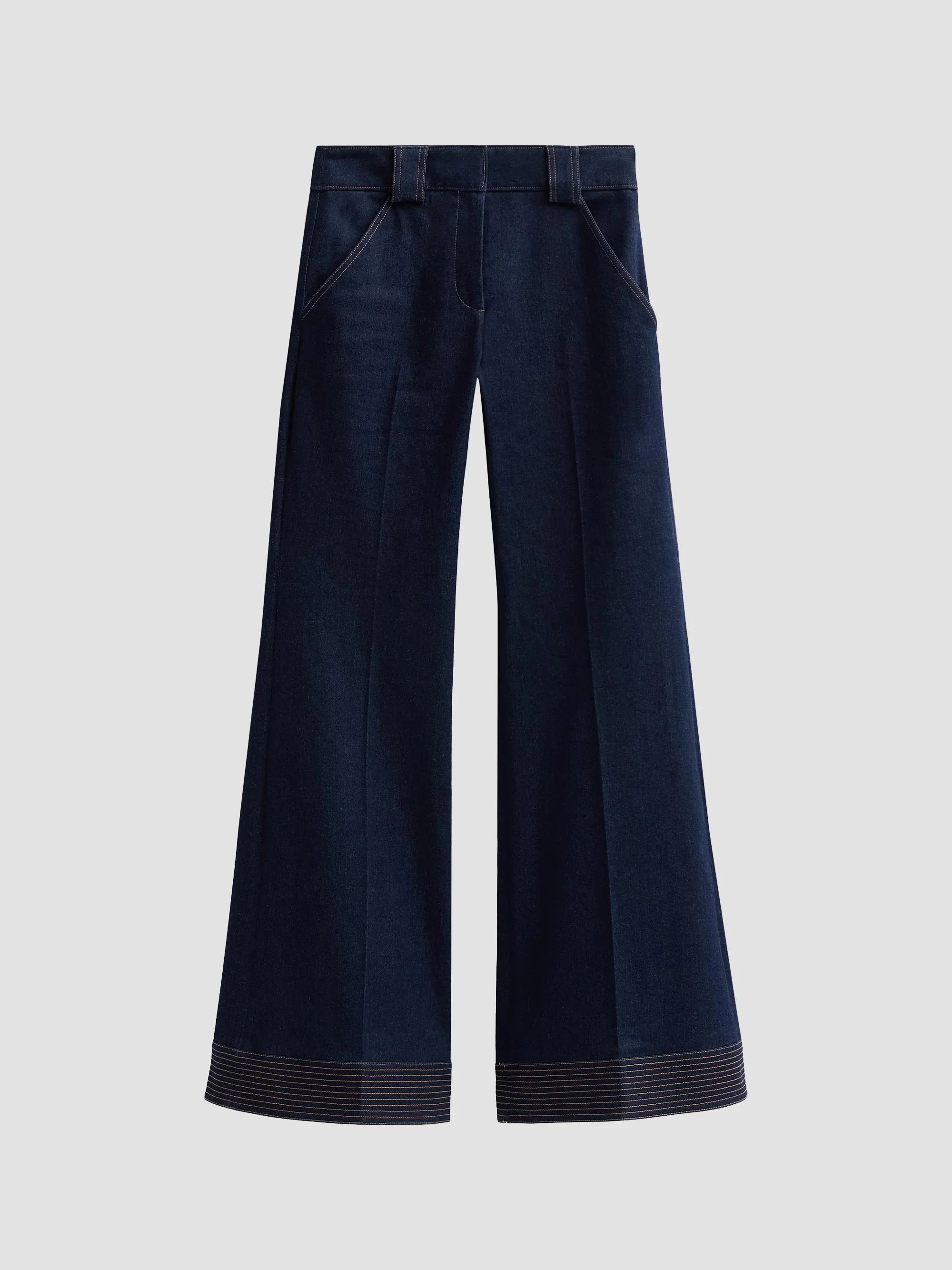 Women's Lancelor Denim High-Rise Wide-Leg Pants - Midnight Wash - 1