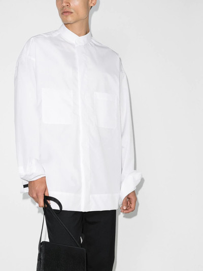 Haider Ackermann band collar cotton shirt outlook