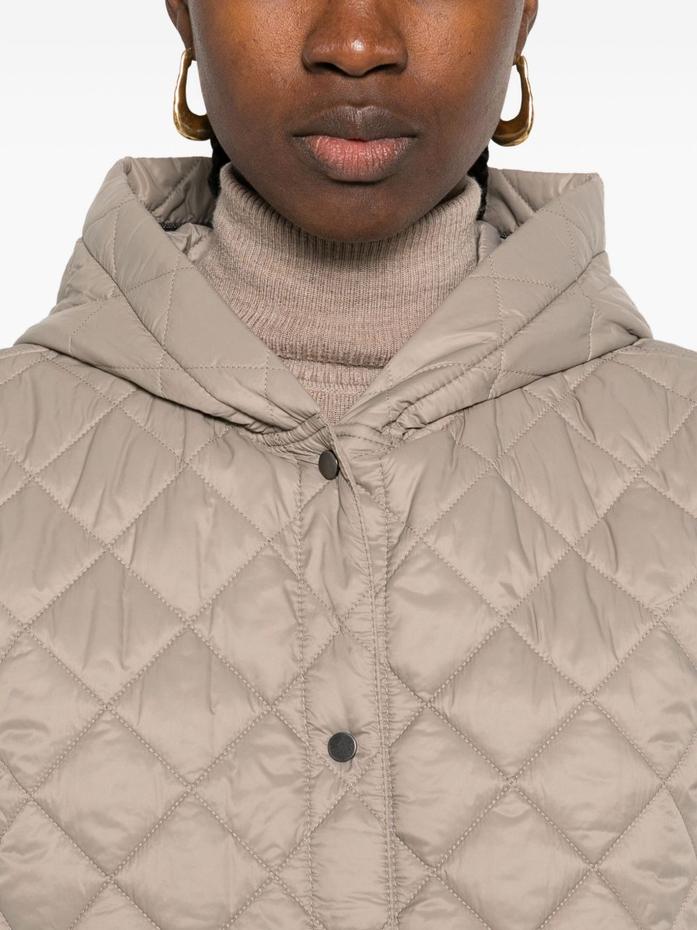 quilted hooded gilet - 5