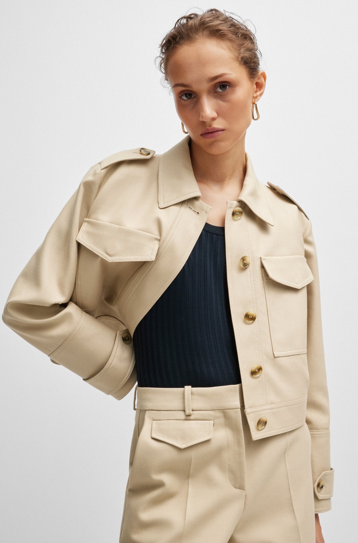 RELAXED-FIT TROUSERS IN A COTTON BLEND - 5