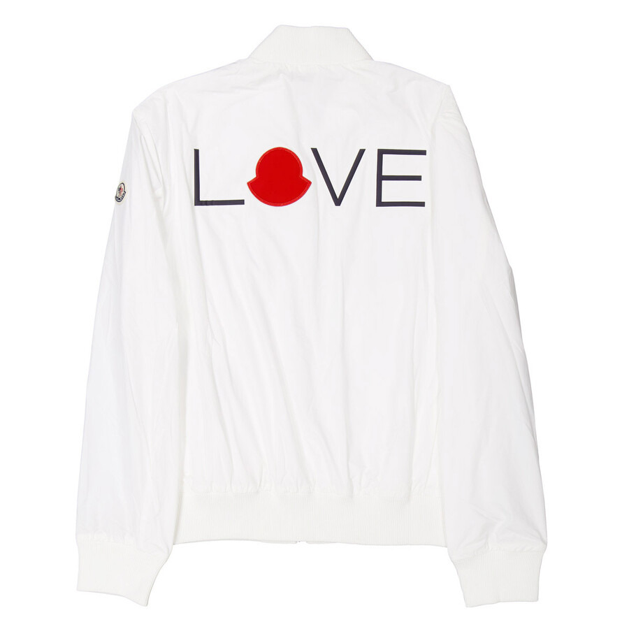 Moncler White Love Embroidery Bomber Jacket - 7