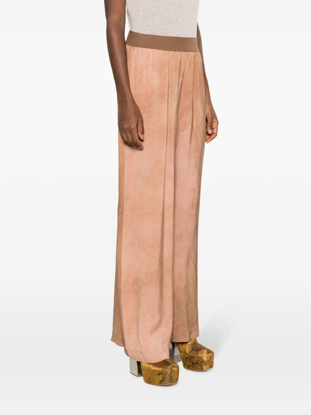 wide-leg velvet trousers - 5