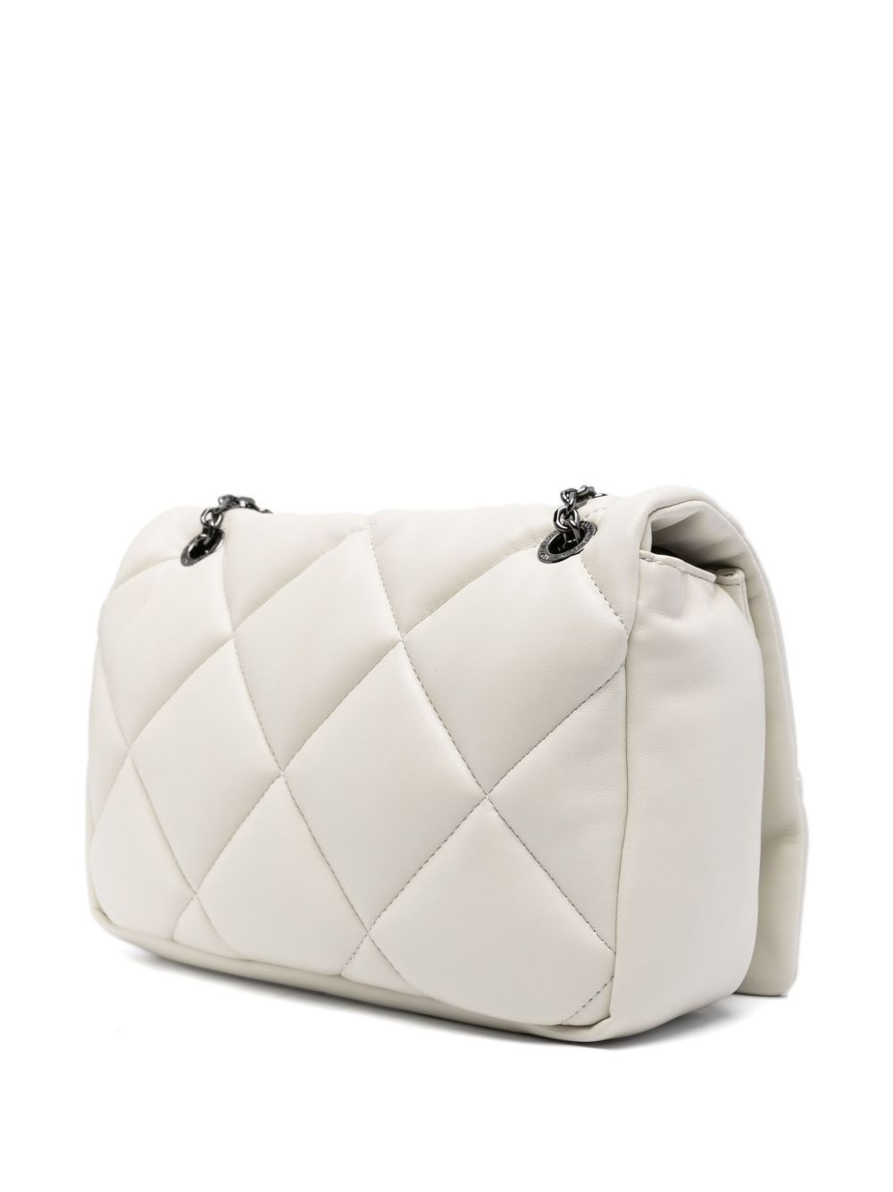logo-embossed quilted shoulder bag - 3
