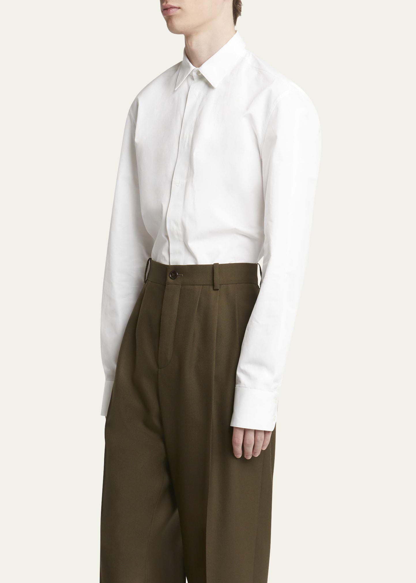 Men's Solid Cotton Sport Shirt - 4