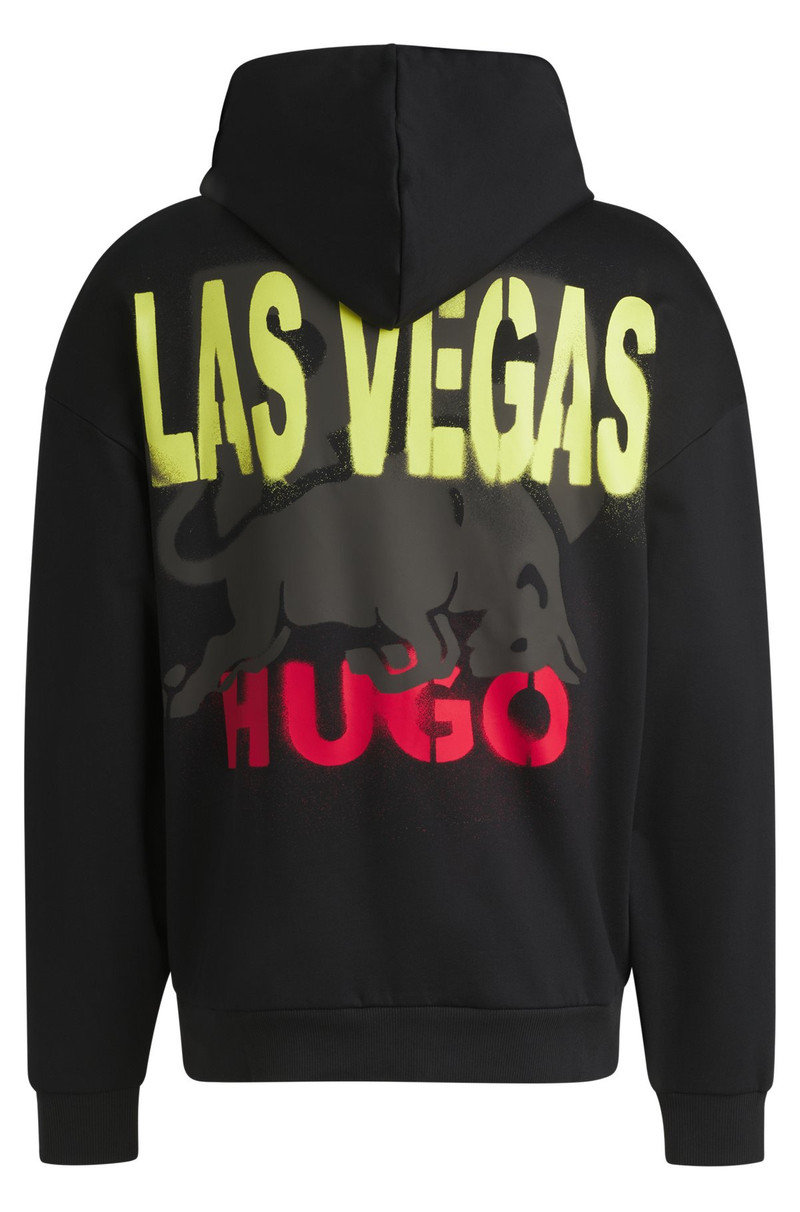 HUGO COTTON-TERRY FANWEAR HOODIE WITH SPECIAL ARTWORK outlook