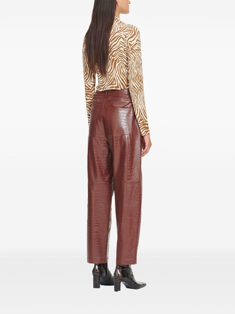 Elsi zebra-print turtleneck T-shirt - 2